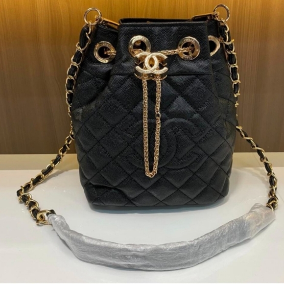 0 Handbags - Chanel Cosmetic Makeup Bag Vegan Leather